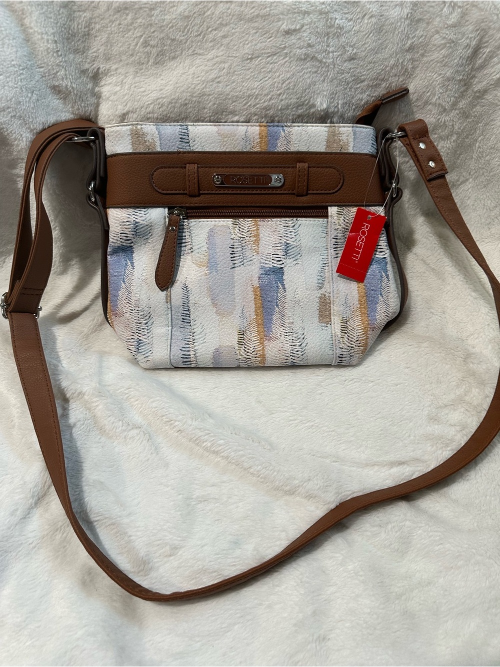 Rosetti Brown and Multi-Accent Crossbody Bag